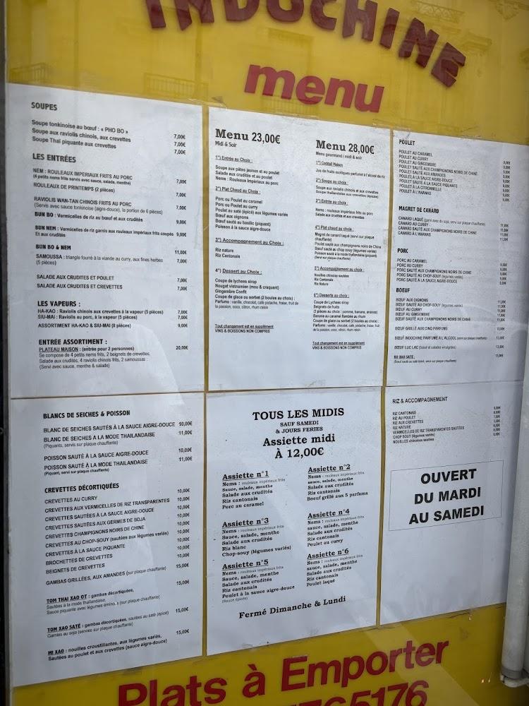 Indochine béziers - Menu Image 2